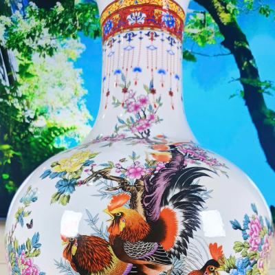 BÌNH HỌA TIẾT GÀ ĐẠI CÁT